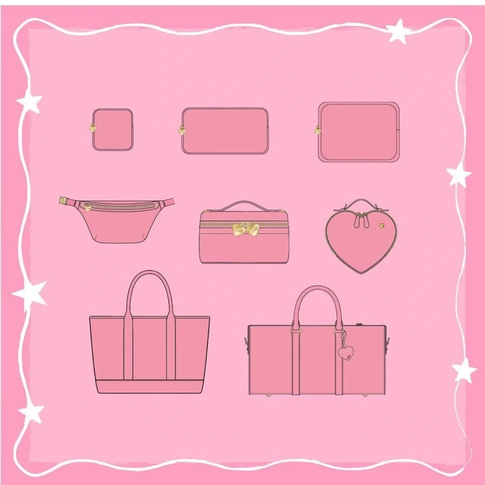 Stoney clover lane guava tote with custom patches nwot hearts - Picture 6 of 10